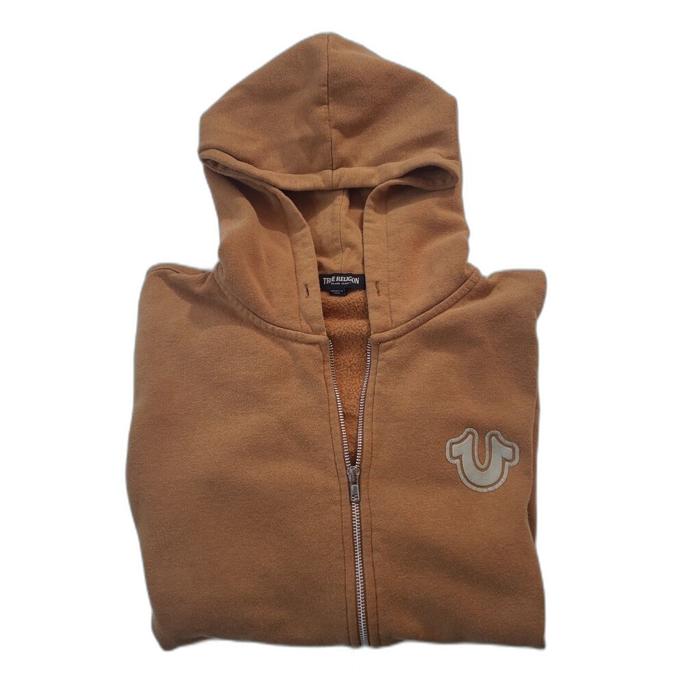 Vtg Y2k Tru Religion Puff Print Buddha Zip Hoodie